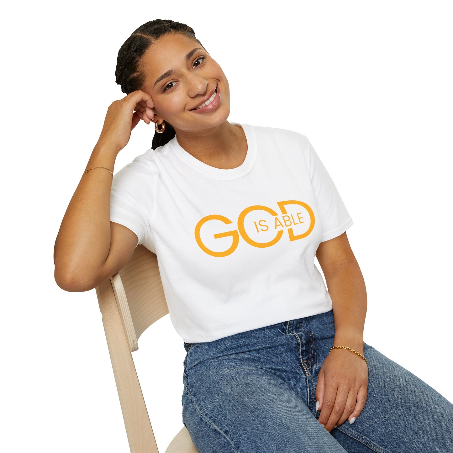 Copy of Faith-Inspired Unisex Softstyle T-Shirt | God is Able Tee | Comfortable Casual Wear | Perfect for Church, Gifts, Everyday Style, Faith