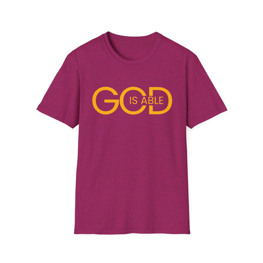 Copy of Faith-Inspired Unisex Softstyle T-Shirt | God is Able Tee | Comfortable Casual Wear | Perfect for Church, Gifts, Everyday Style, Faith